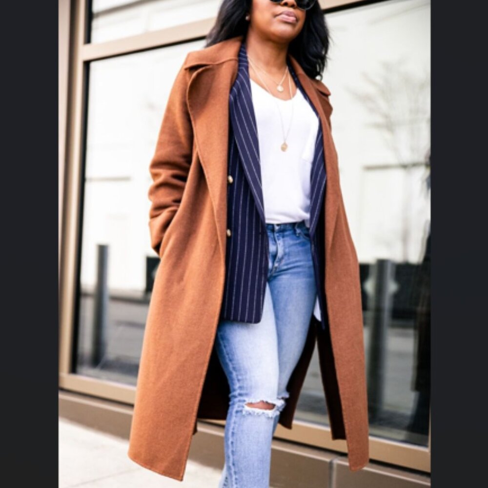 Zara Camel Minimalist Coat